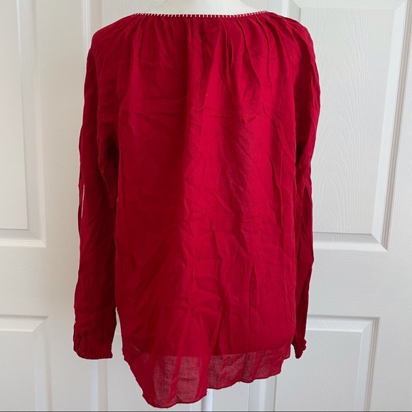 Lucky Brand embroidered peasant boho tunic red NWT - Picture 6 of 9